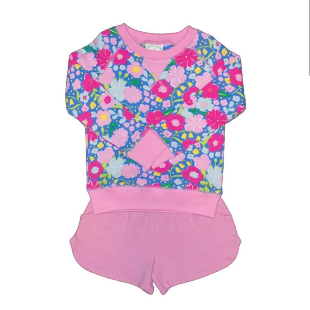 Grace and James Kids Summer Blooms Crewneck Sweater Set
